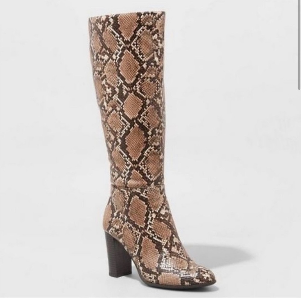 Snake Heel Boots NWOT